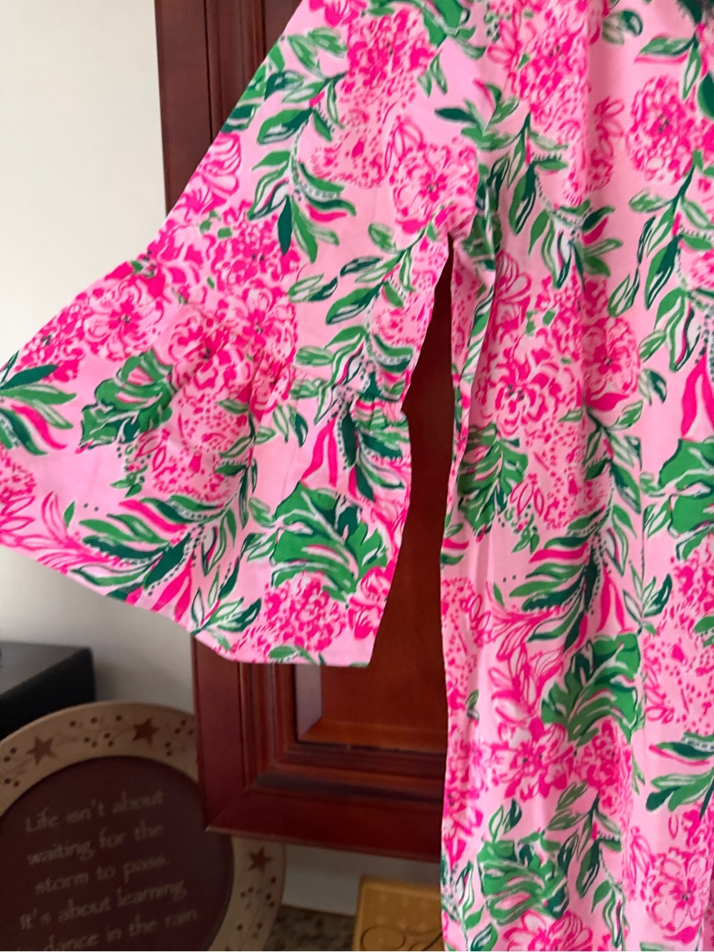 Lilly Pulitzer Pink and Green Floral Shift Dress - Picture 2 of 3
